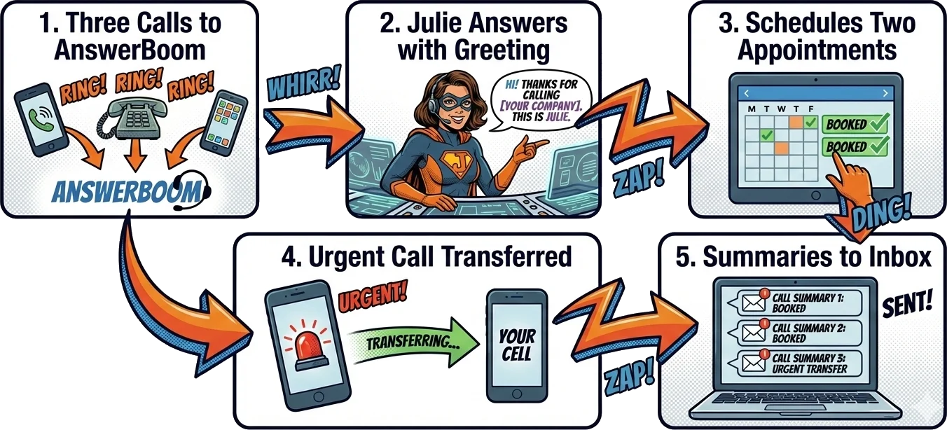 Your whole team is booked solid — Julie handles all three calls