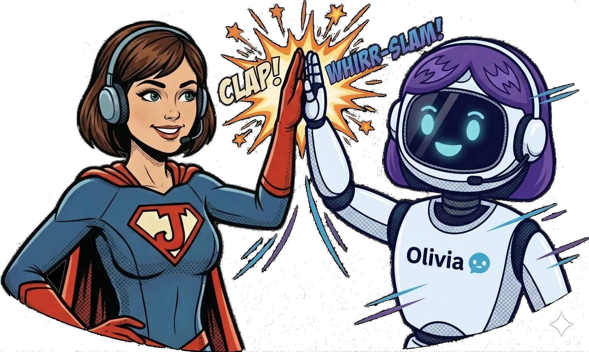 Olivia and Julie working together